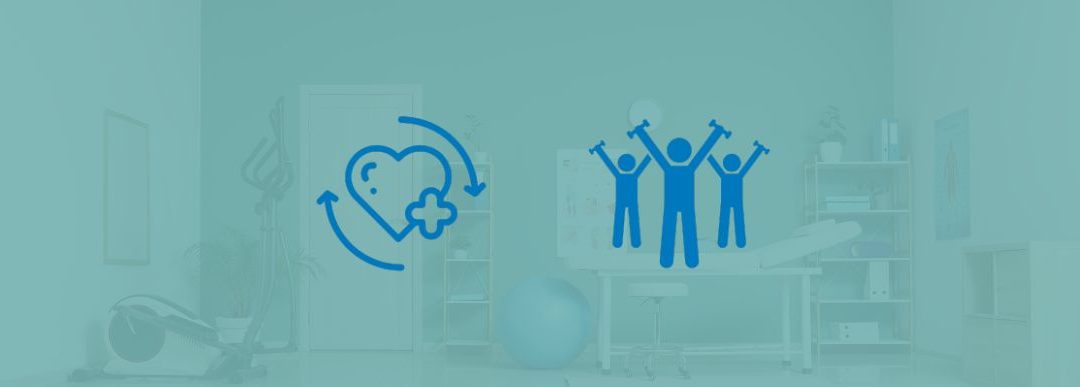 Bildet i dus grønn med symboler av trening